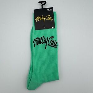 Mens Crew Socks Green US One Size 7-12 Motley Crue Shoe Wear Band Rock Roll Foot